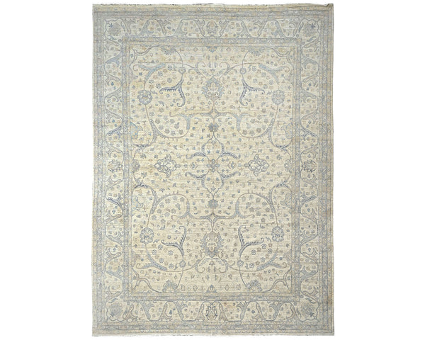 13x17 Zeigler Beige Afghan Hand Knotted Wool Area Rug